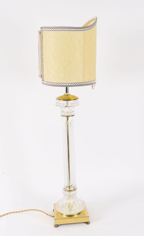 ANTIQUE MONUMENTAL PAIR ART DECO GLASS ORMOLU TABLE LAMPS 20TH C - ADDITIONAL PHOTO 7
