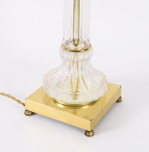 ANTIQUE MONUMENTAL PAIR ART DECO GLASS ORMOLU TABLE LAMPS 20TH C - ADDITIONAL PHOTO 9