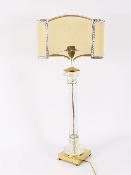 ANTIQUE MONUMENTAL PAIR ART DECO GLASS ORMOLU TABLE LAMPS 20TH C - ADDITIONAL PHOTO 10