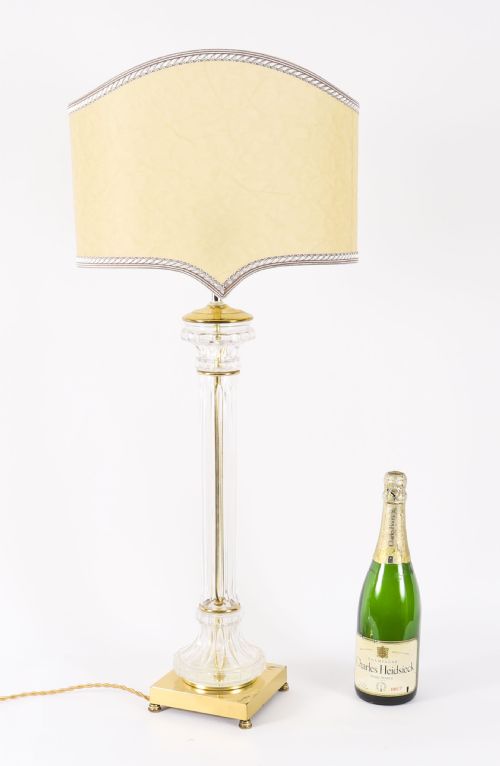 ANTIQUE MONUMENTAL PAIR ART DECO GLASS ORMOLU TABLE LAMPS 20TH C - ADDITIONAL PHOTO 11