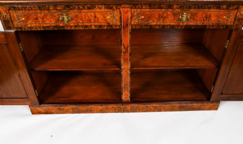 ANTIQUE VICTORIAN BURR WALNUT INLAID BOOKCASE DISPLAY CABINET 19TH C - ADDITIONAL PHOTO 14