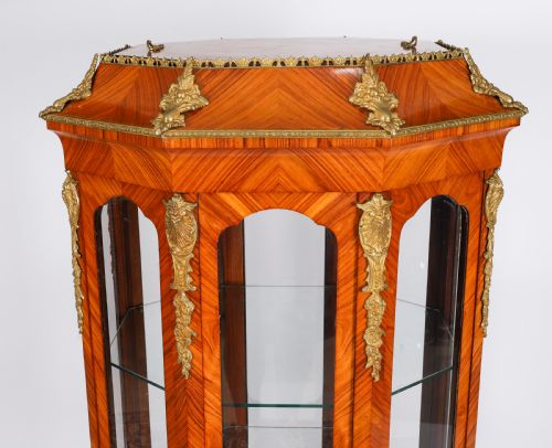 ANTIQUE FINE KING WOOD OCTAGONAL DISPLAY CABINET JARDINIERE 20TH C - ADDITIONAL PHOTO 3