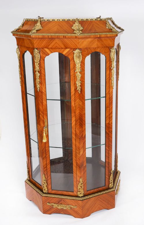 ANTIQUE FINE KING WOOD OCTAGONAL DISPLAY CABINET JARDINIERE 20TH C - ADDITIONAL PHOTO 5