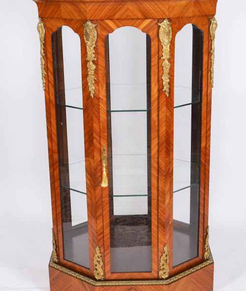 ANTIQUE FINE KING WOOD OCTAGONAL DISPLAY CABINET JARDINIERE 20TH C - ADDITIONAL PHOTO 6
