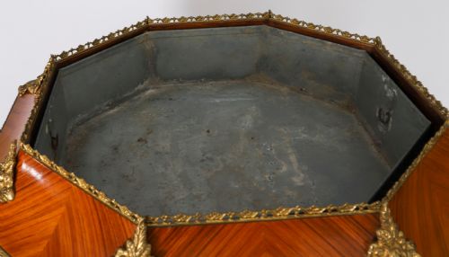 ANTIQUE FINE KING WOOD OCTAGONAL DISPLAY CABINET JARDINIERE 20TH C - ADDITIONAL PHOTO 7