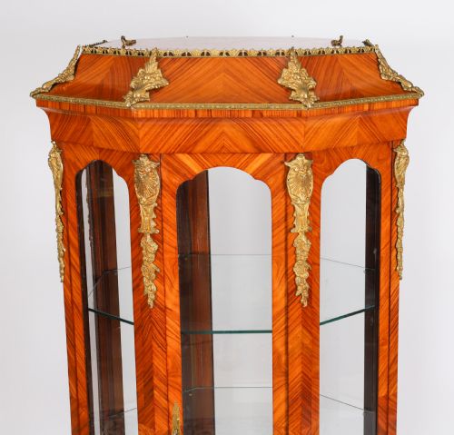 ANTIQUE FINE KING WOOD OCTAGONAL DISPLAY CABINET JARDINIERE 20TH C - ADDITIONAL PHOTO 11