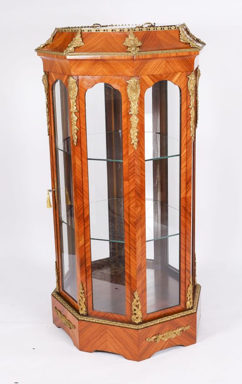ANTIQUE FINE KING WOOD OCTAGONAL DISPLAY CABINET JARDINIERE 20TH C - ADDITIONAL PHOTO 12