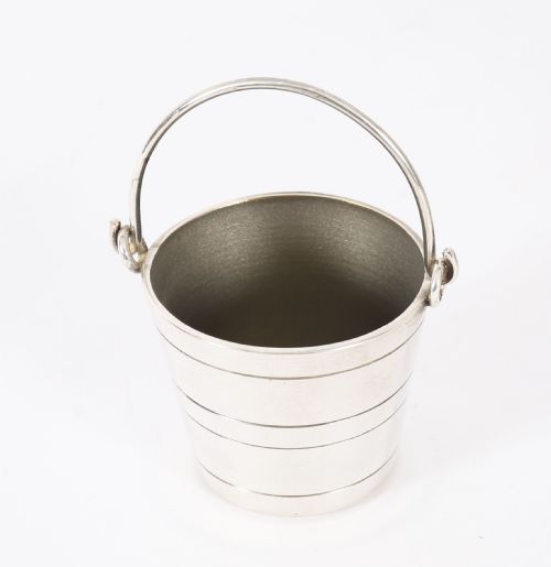 ANTIQUE SILVER PLATED THREE FROSTED CRYSTAL BARREL DISPENSERS TOT PAILS 19THC - ADDITIONAL PHOTO 9
