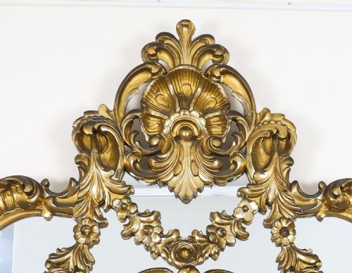 ANTIQUE ENGLISH GILTWOOD LOUIS REVIVAL OVERMANTEL MIRROR C1860 160 X 80CM - ADDITIONAL PHOTO 2