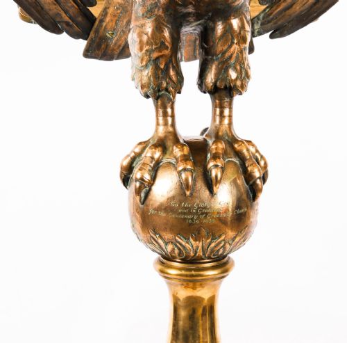 ANTIQUE SCOTTISH ECCLESIASTICAL BRASS EAGLE LECTERN GREENSIDE CHURCH 19TH C - ADDITIONAL PHOTO 3