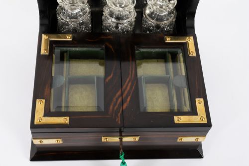 ANTIQUE COROMANDEL COMBINATION SCENT BOTTLEJEWELLERY CASKET TANTALUS 19TH C - ADDITIONAL PHOTO 6