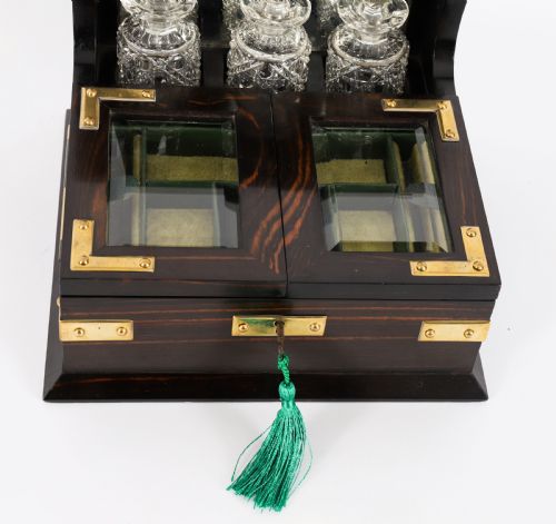 ANTIQUE COROMANDEL COMBINATION SCENT BOTTLEJEWELLERY CASKET TANTALUS 19TH C - ADDITIONAL PHOTO 7