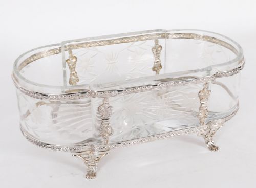 Antique French Louis Revival Silver Plated Cut Crystal Centrepiece Circa 1860