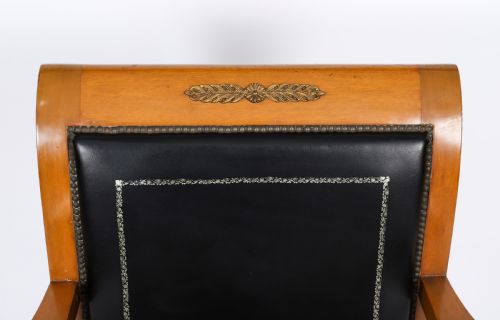 ANTIQUE FRENCH EMPIRE FAUTEUIL DU BUREAU DESK CHAIR 19TH C - ADDITIONAL PHOTO 2