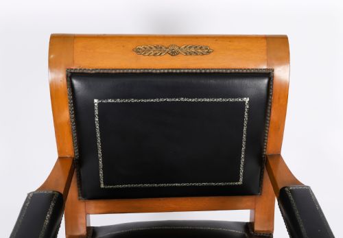 ANTIQUE FRENCH EMPIRE FAUTEUIL DU BUREAU DESK CHAIR 19TH C - ADDITIONAL PHOTO 3