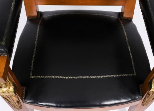 ANTIQUE FRENCH EMPIRE FAUTEUIL DU BUREAU DESK CHAIR 19TH C - ADDITIONAL PHOTO 5
