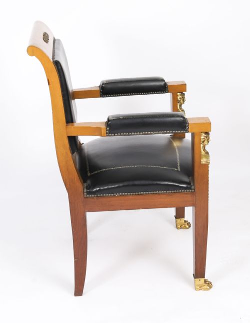 ANTIQUE FRENCH EMPIRE FAUTEUIL DU BUREAU DESK CHAIR 19TH C - ADDITIONAL PHOTO 13