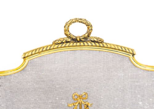 ANTIQUE FRENCH EMPIRE REVIVAL FLAMING TORCH GILT BRONZE FIRE SCREEN C1870 - ADDITIONAL PHOTO 9