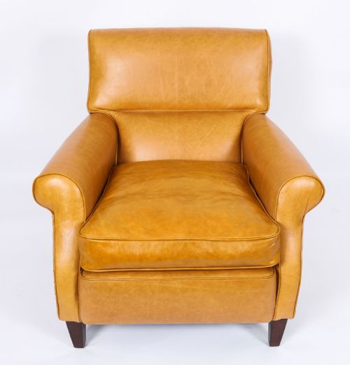 ANTIQUE ENGLISH ART DECO CLUB LEATHER ARMCHAIR CARAMEL TAN CIRCA 1930 - ADDITIONAL PHOTO 6