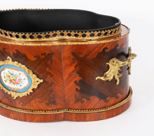 fig 4. Antique French Sevres Porcelain Ormolu Mounted Planter Jardiniere 19th Century