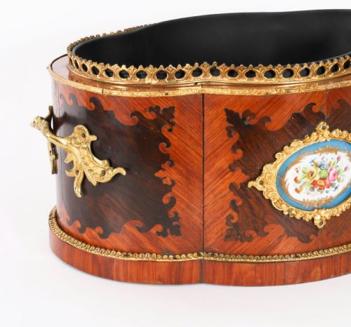fig 5. Antique French Sevres Porcelain Ormolu Mounted Planter Jardiniere 19th Century