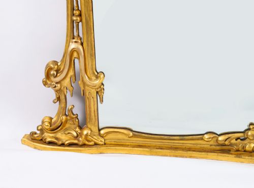 ANTIQUE LARGE ROCOCO REVIVAL GILTWOOD WALL MIRROR C1850 205X206CM 19TH C - ADDITIONAL PHOTO 4