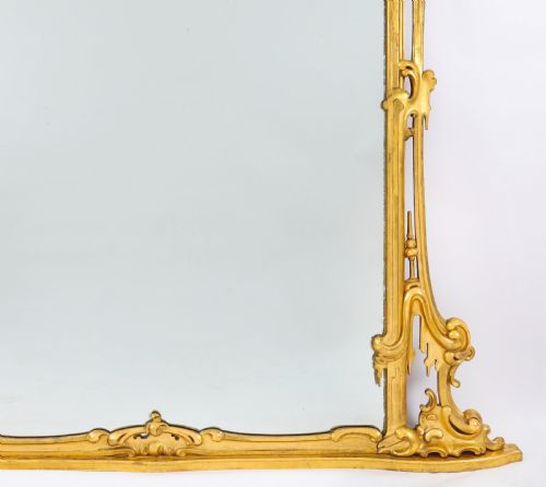 ANTIQUE LARGE ROCOCO REVIVAL GILTWOOD WALL MIRROR C1850 205X206CM 19TH C - ADDITIONAL PHOTO 5