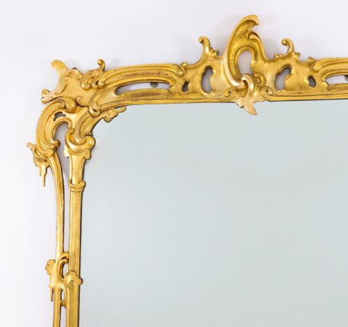 ANTIQUE LARGE ROCOCO REVIVAL GILTWOOD WALL MIRROR C1850 205X206CM 19TH C - ADDITIONAL PHOTO 6