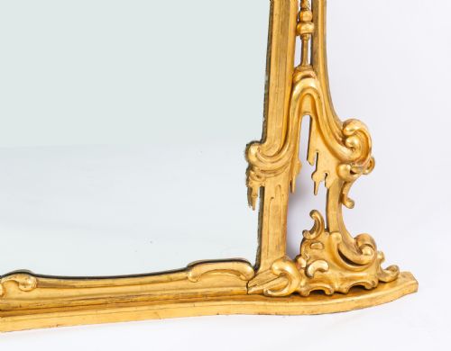 ANTIQUE LARGE ROCOCO REVIVAL GILTWOOD WALL MIRROR C1850 205X206CM 19TH C - ADDITIONAL PHOTO 7