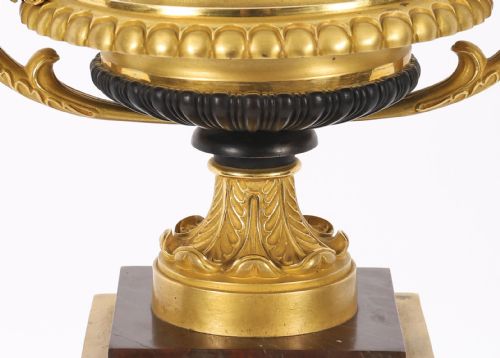 ANTIQUE PAIR FRENCH GRAND TOUR ORMOLU BRONZE MARBLE TAZZAS 19TH C - ADDITIONAL PHOTO 6