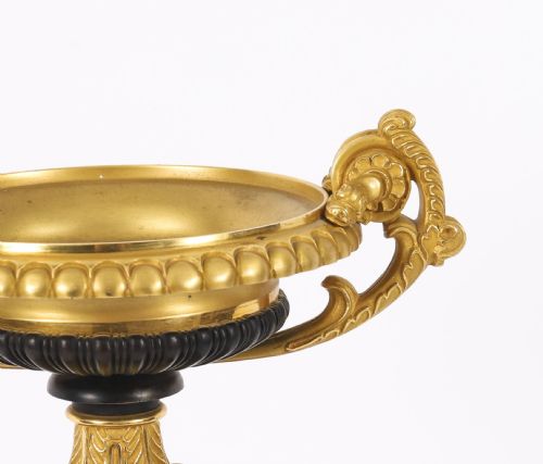 ANTIQUE PAIR FRENCH GRAND TOUR ORMOLU BRONZE MARBLE TAZZAS 19TH C - ADDITIONAL PHOTO 7