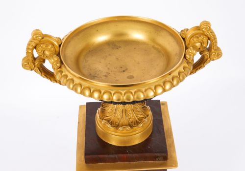 ANTIQUE PAIR FRENCH GRAND TOUR ORMOLU BRONZE MARBLE TAZZAS 19TH C - ADDITIONAL PHOTO 10