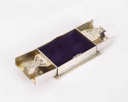 ANTIQUE ASPREY STERLING SILVER MINIATURE PLAYING CARD BOX CASKET 1912 - ADDITIONAL PHOTO 1