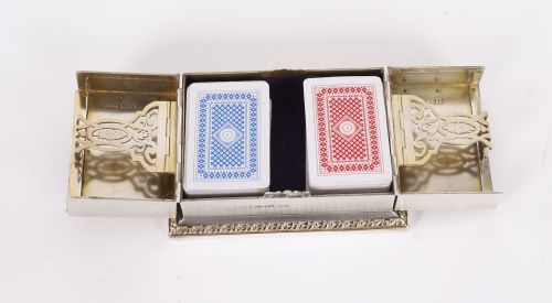 ANTIQUE ASPREY STERLING SILVER MINIATURE PLAYING CARD BOX CASKET 1912 - ADDITIONAL PHOTO 4