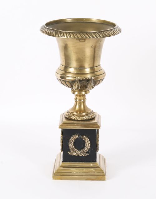 ANTIQUE PAIR ITALIAN GRAND TOUR BORGHESE BRONZE CAMPANA URNS 19TH C - ADDITIONAL PHOTO 2