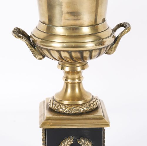 ANTIQUE PAIR ITALIAN GRAND TOUR BORGHESE BRONZE CAMPANA URNS 19TH C - ADDITIONAL PHOTO 3