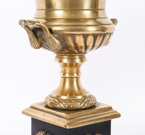ANTIQUE PAIR ITALIAN GRAND TOUR BORGHESE BRONZE CAMPANA URNS 19TH C - ADDITIONAL PHOTO 11