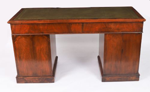 ANTIQUE VICTORIAN BURR WALNUT TWIN PEDESTAL DESK C1860 19TH C - ADDITIONAL PHOTO 18