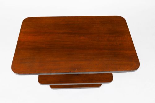 fig 4. Antique Art Deco Tiered Walnut Coffee Table Circa 1920