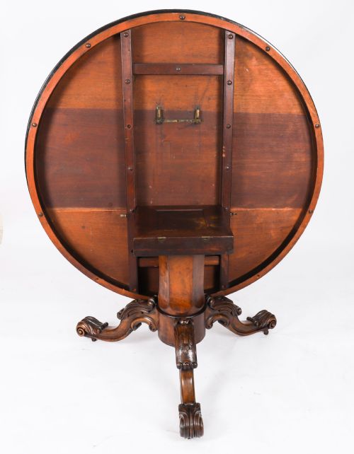 fig 6. Antique Victorian Burr Walnut & Floral Marquetry Loo Table Circa1860