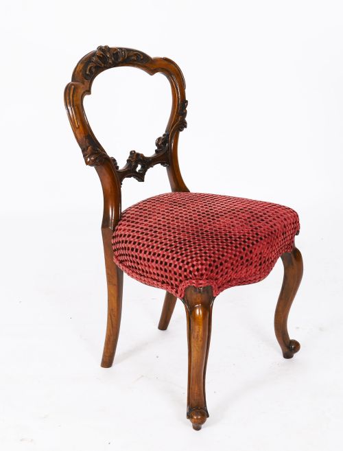 fig 2. Antique Set of 6 Victorian Walnut Cabriole Dining Chairs 19th C