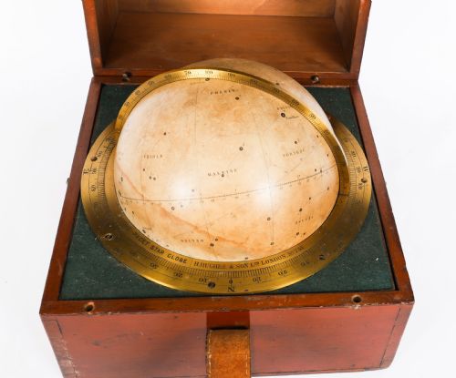 ANTIQUE PORTABLE CASED PAGET STAR CELESTIAL GLOBE HUGHES SON LONDON 19H C - ADDITIONAL PHOTO 2