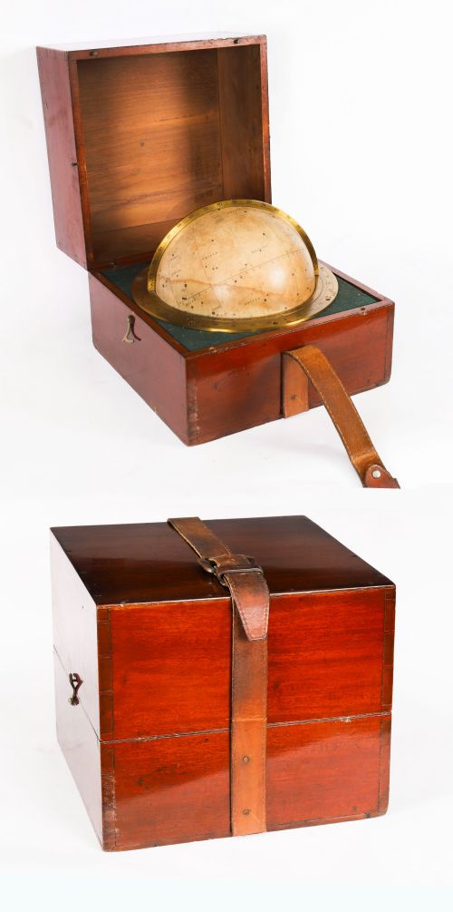 ANTIQUE PORTABLE CASED PAGET STAR CELESTIAL GLOBE HUGHES SON LONDON 19H C - ADDITIONAL PHOTO 6