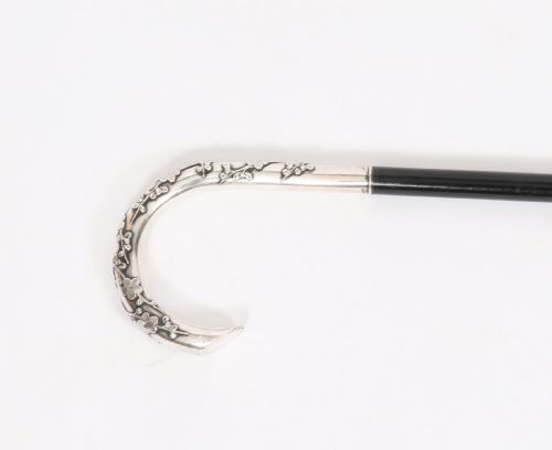 ANTIQUE HONG KONG SILVER WALKING CANE WANG HING COMPANY 19THC - ADDITIONAL PHOTO 9
