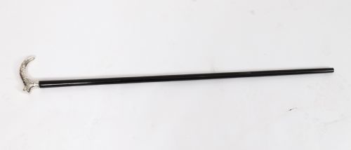 fig 1. Antique French Art Nouveau Silver Topped Walking Cane Stick C1890 91cm 36inch