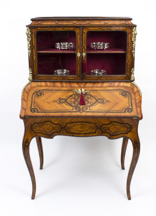 ANTIQUE FRENCH KING WOOD MARQUETRY BONHEUR DU JOUR 19TH C - ADDITIONAL PHOTO 1