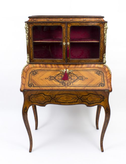 ANTIQUE FRENCH KING WOOD MARQUETRY BONHEUR DU JOUR 19TH C - ADDITIONAL PHOTO 2