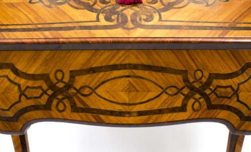 ANTIQUE FRENCH KING WOOD MARQUETRY BONHEUR DU JOUR 19TH C - ADDITIONAL PHOTO 9