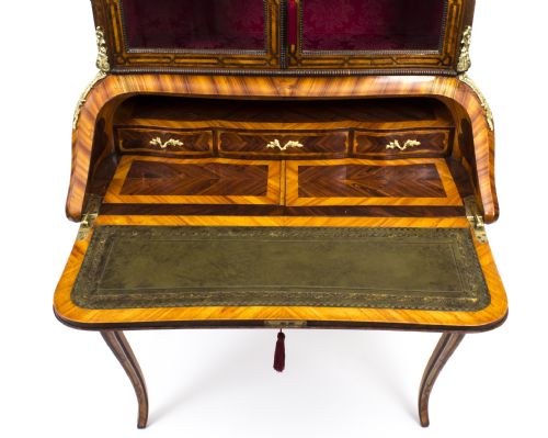 ANTIQUE FRENCH KING WOOD MARQUETRY BONHEUR DU JOUR 19TH C - ADDITIONAL PHOTO 11