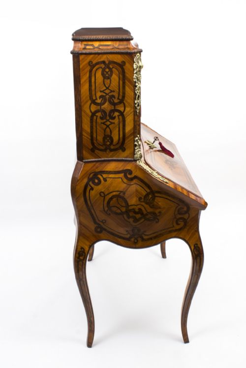 ANTIQUE FRENCH KING WOOD MARQUETRY BONHEUR DU JOUR 19TH C - ADDITIONAL PHOTO 15